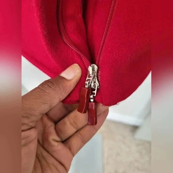 CARLISLE Wool/Angora Blend Full Double Zipper Red Jacket/ Blazer(2) - Picture 7 of 11